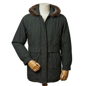 Vintage Gallery Military Style Parka Coat Fur Hood Insulated Winter Coat Men's L